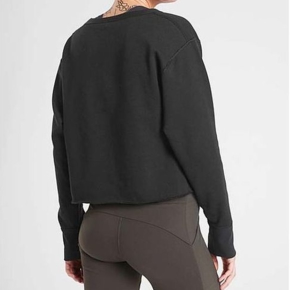 Athleta Raw Edge Cropped Sweatshirt size XS Preowned great condition casual - Picture 4 of 6